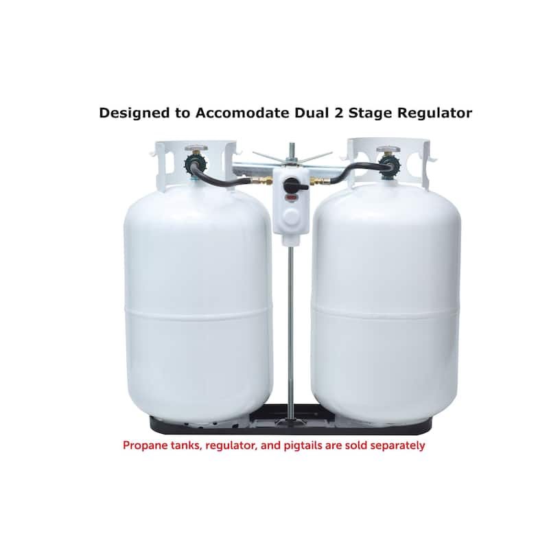 Flame King Dual RV Propane Tank Cylinder Rack for 30LB Tanks