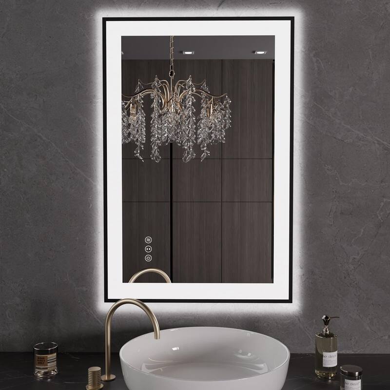 24x36 Inch Frameless LED Bathroom Mirror,Smart Mirror - White
