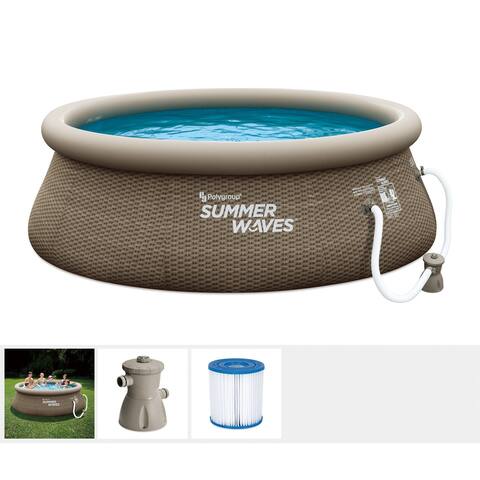 Summer Waves 10ft x 36in Above Ground Inflatable Outdoor Swimming Pool with Pump - 32.5