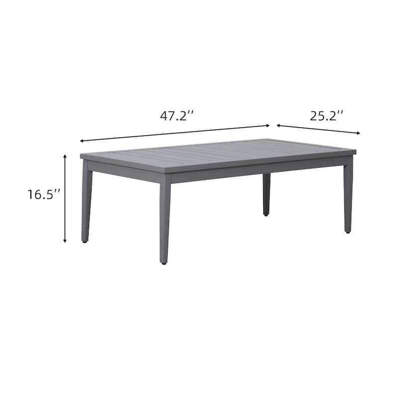 4-Piece Outdoor Patio Deep Seating Set with Gray Cushions