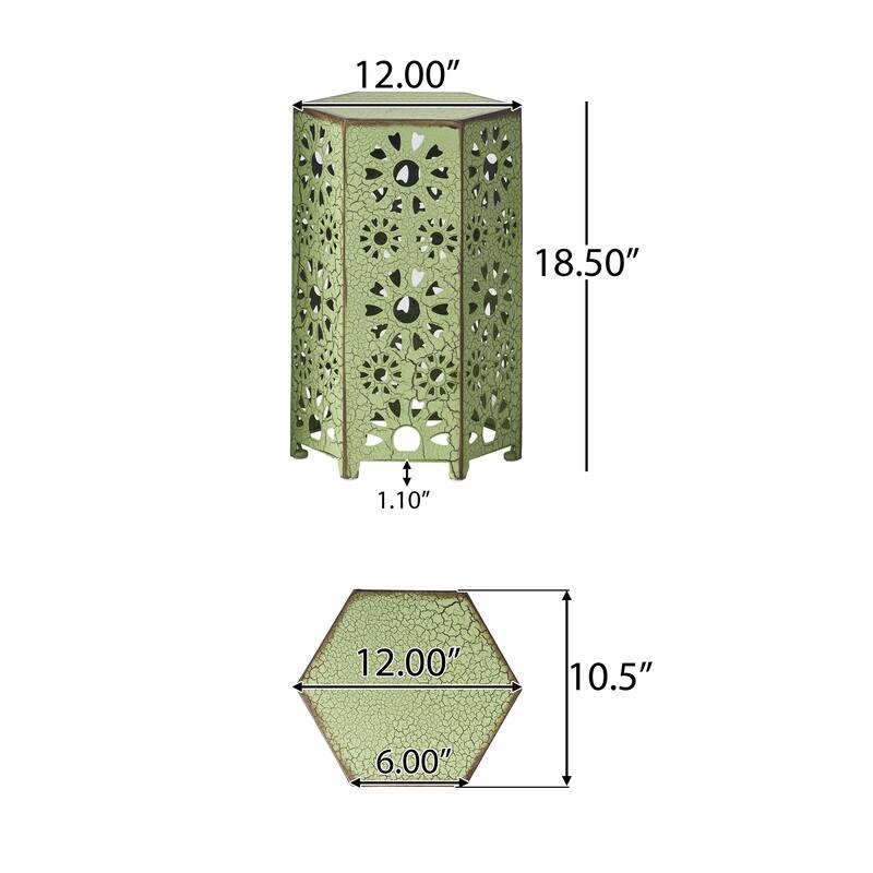12"Side Table Outdoor Floral Side Table by Christopher Knight Home