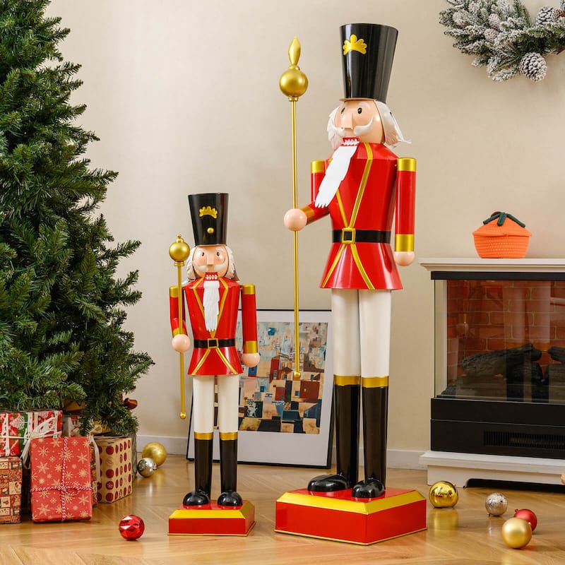 Costway 4’ Christmas Nutcracker with High Hat & Beautiful Scepter, - See Details