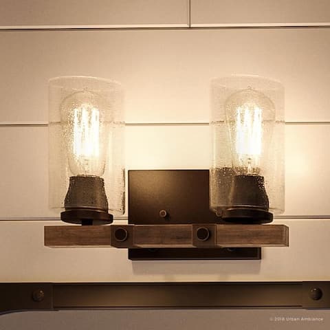 Luxury Vintage Bathroom Vanity Light, 8"H x 13.375"W, with Modern Farmhouse Style, Olde Bronze Finish by Urban Ambiance