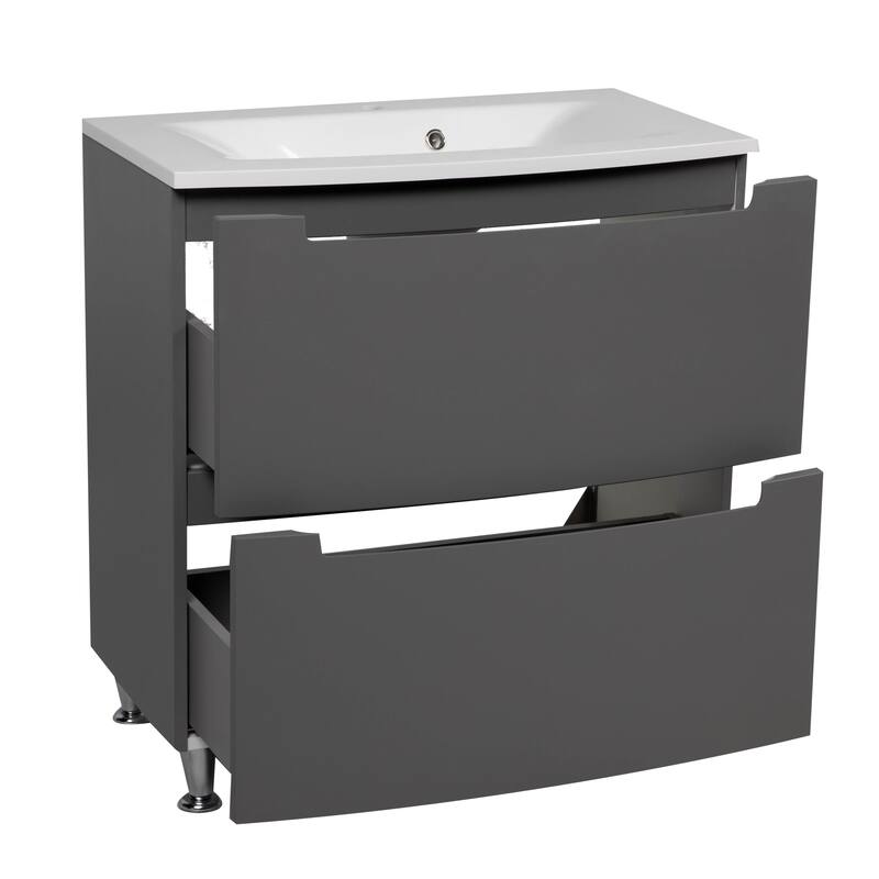 Modern Free standing Bathroom Vanity with Washbasin | Delux Collection with Mirror