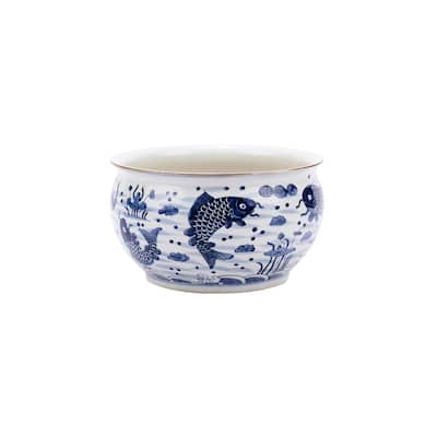 Fish Motif Orchid Decorative Bowl