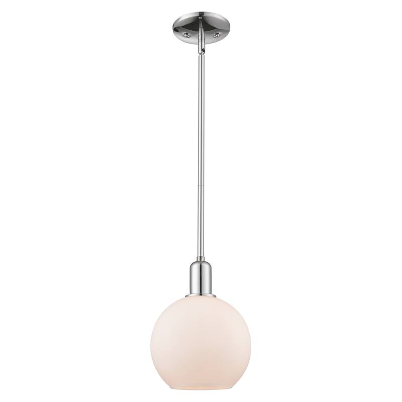 Innovations Lighting Endless Possibilities Arcadia - Athens - 1 Light 8" Stem Hung Mini Pendant - Polished Chrome/Matte White