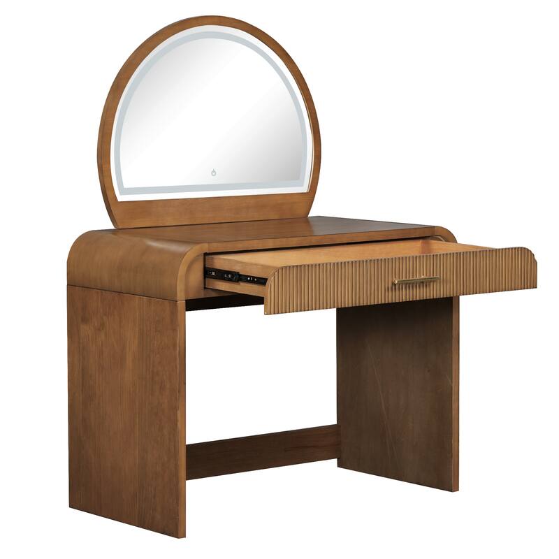 39" Makeup Vanity Table With Mirror Touch Screen Lighted Mirror, Dressing Table With Drawer