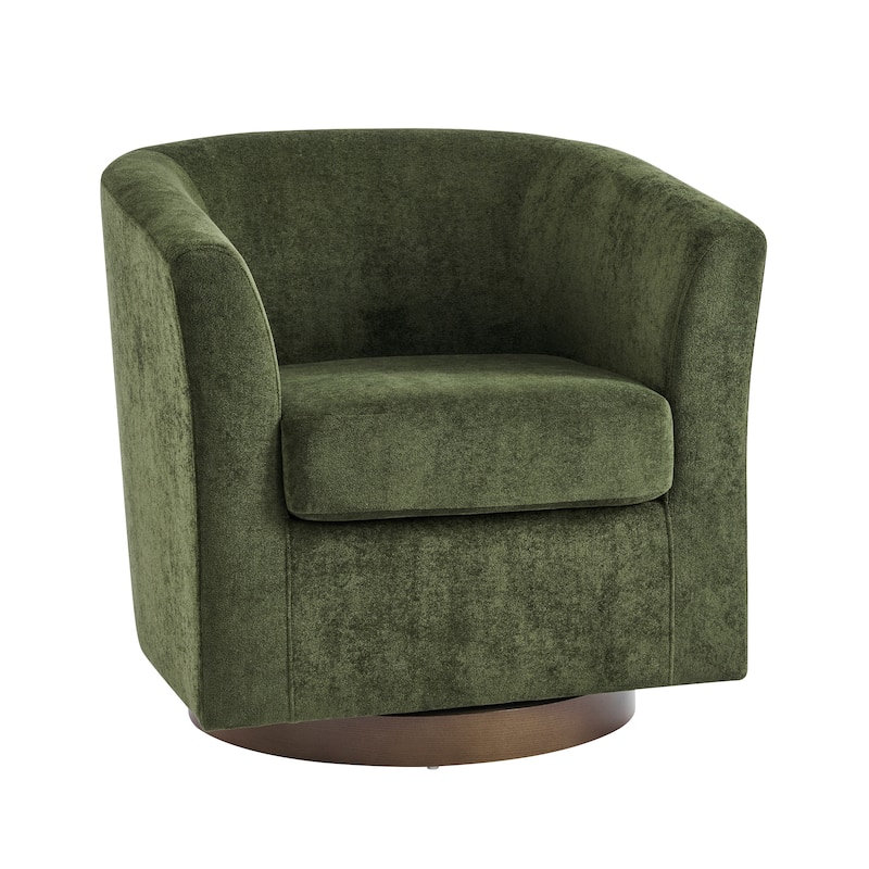 Christopher Knight Home - Halo Modern Swivel Upholstered Barrel Chair with Wooden Base