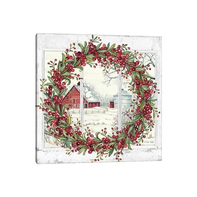 iCanvas "Winter Barn Window View I" by Cindy Jacobs Canvas Print