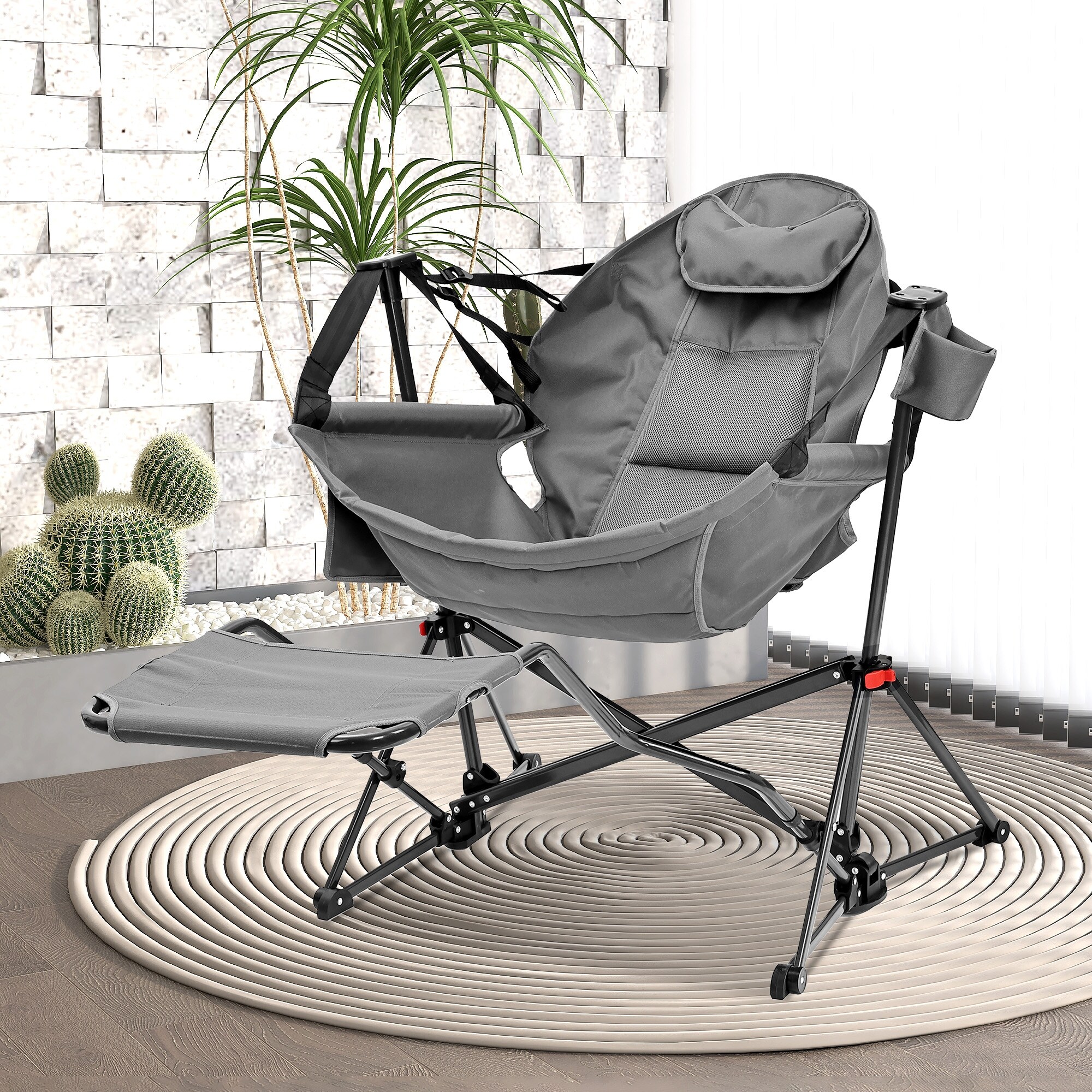 Hammock Camping Chair with Footrest, Outside Foldable Portable
