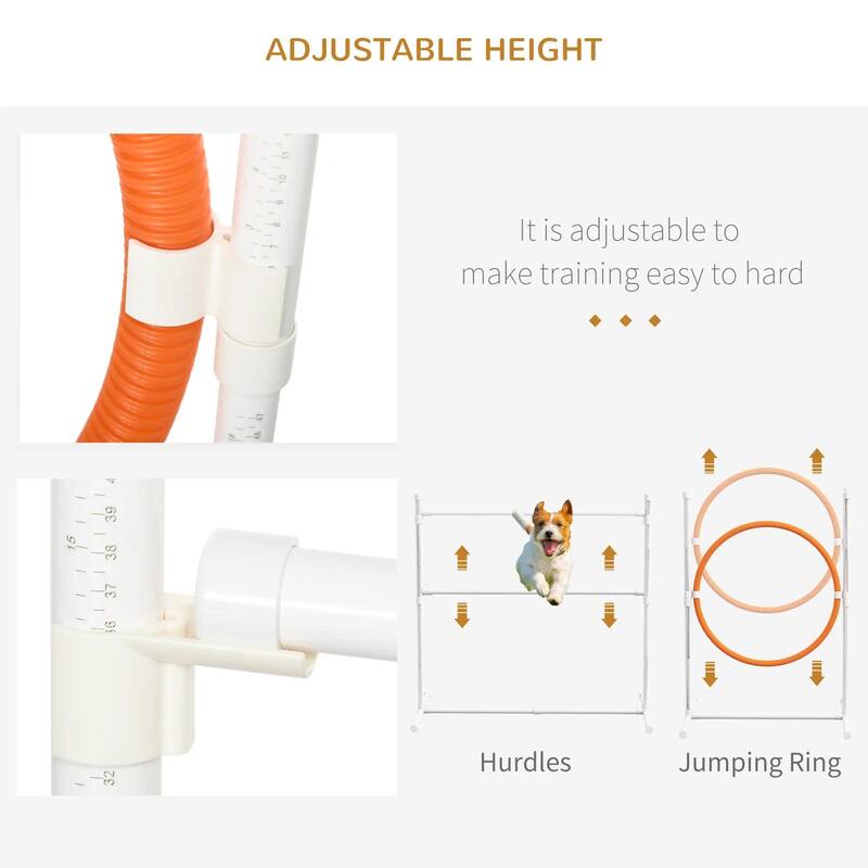 7PC Agility Training Equipment for Dogs with Tunnels, Jumping Ring