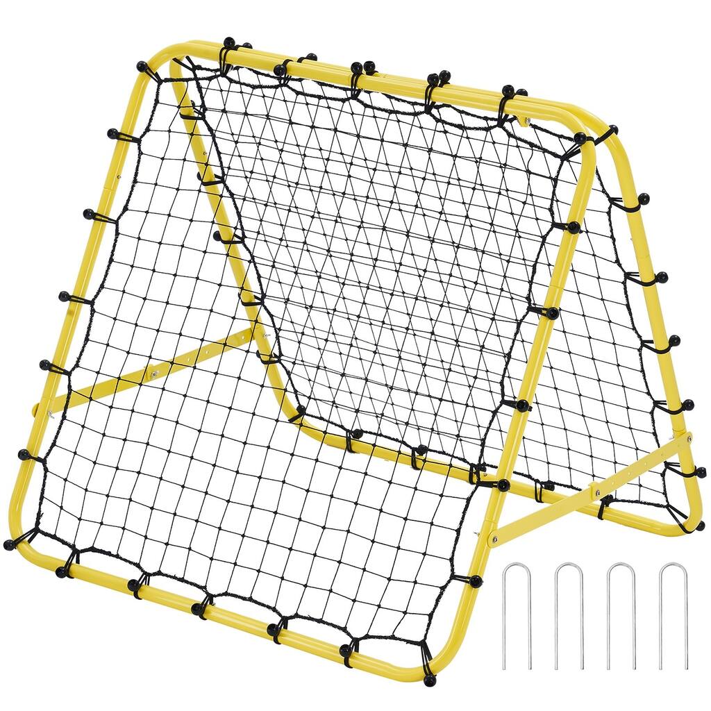 Iron Tube Soccer Rebounder Net, 2x2 Mesh, Adjustable Angle, Foldable and Portable