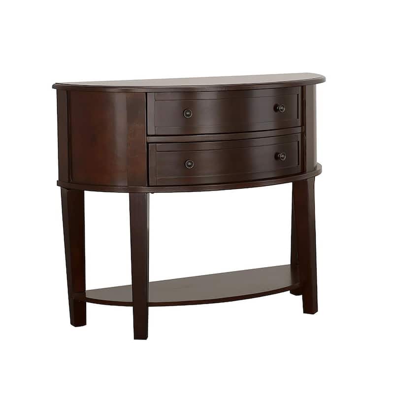 Cappuccino Demilune Shape Console Table