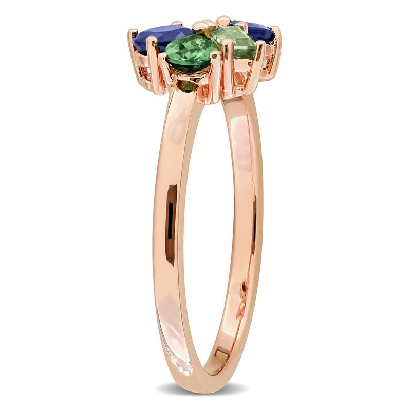 Miadora Multi-Gem Cluster Ring Sterling Silver