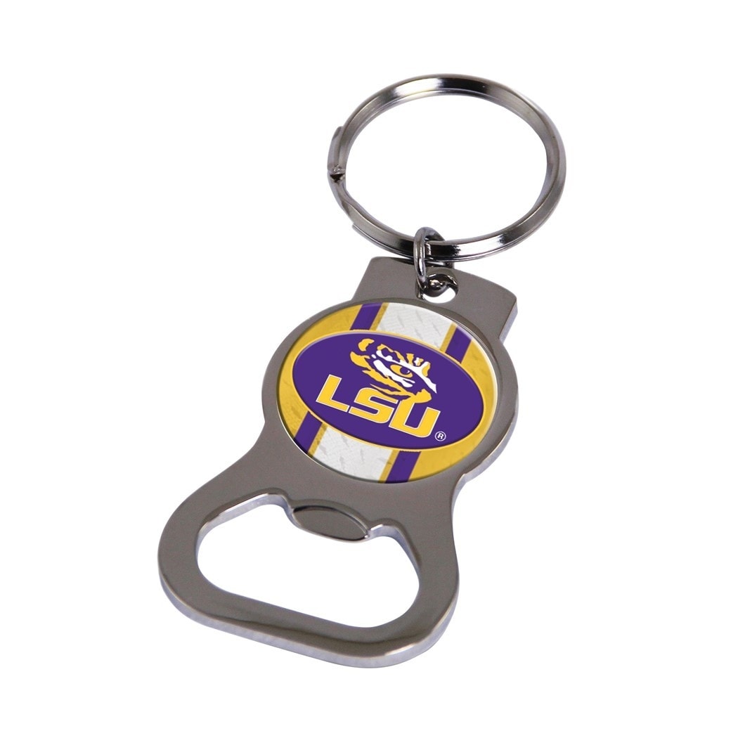 NCAA Louisiana State Silver-Tone Bottle Opener Key Ring By Rico Industries  - Bed Bath & Beyond - 36200828