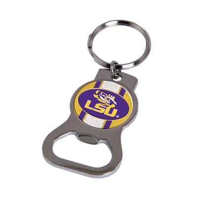 NCAA Louisiana State Silver-Tone Bottle Opener Key Ring By Rico Industries