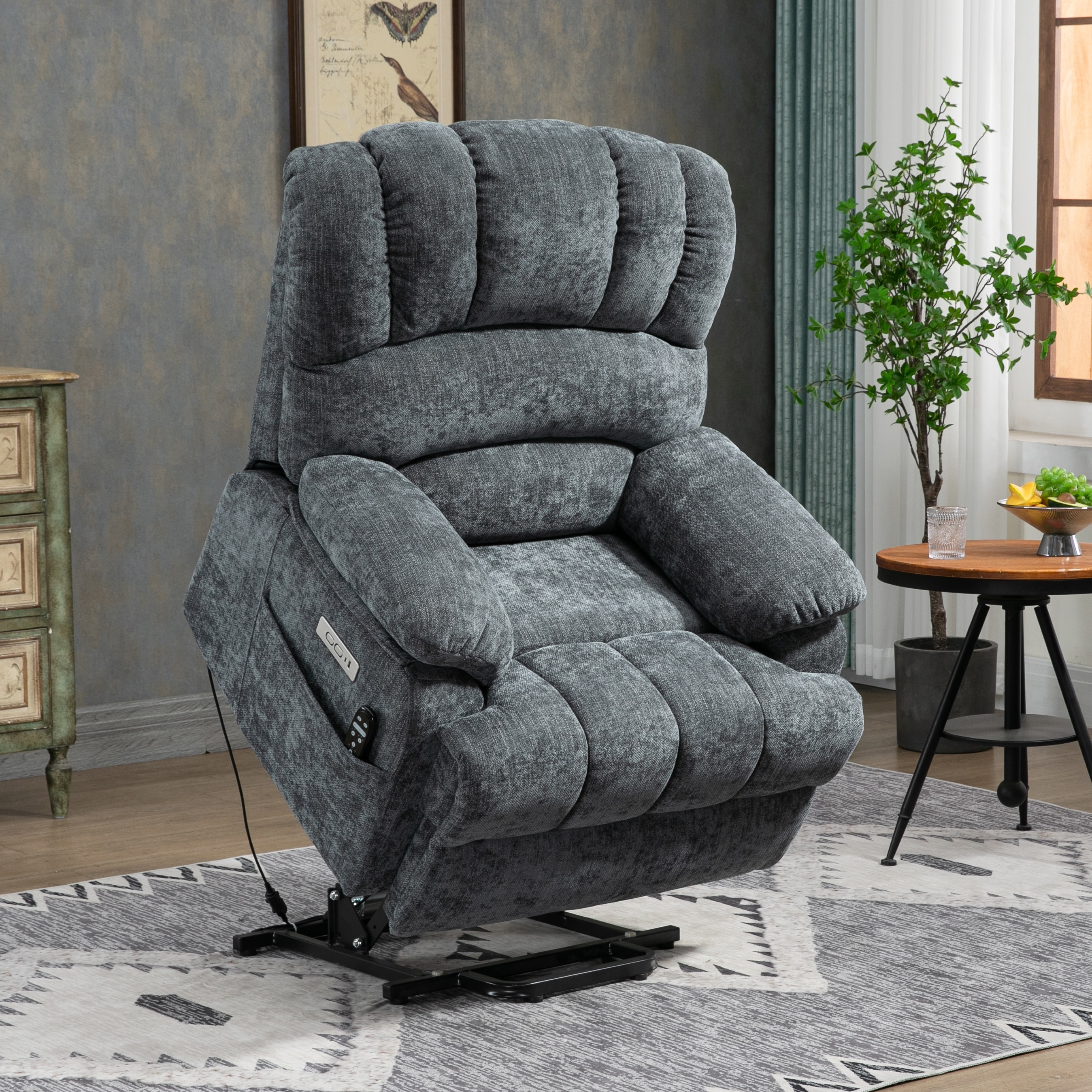 Blue discount oversized recliner