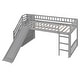 preview thumbnail 11 of 28, All-in-one Loft Bed Built-in Ladder Wood Frame Loft Bed with Slide, 2 Drawers, Storage Stairs & Underbed Activity Space for Kids