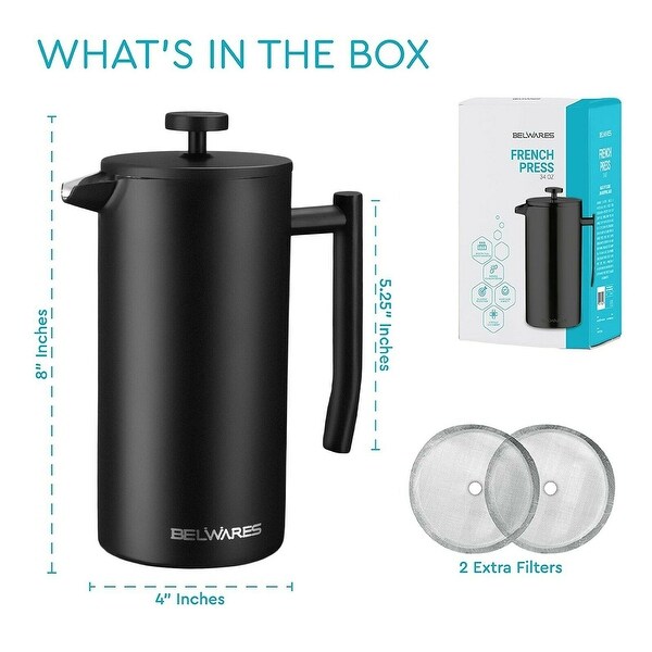 Large French Press Coffee Maker 34oz 