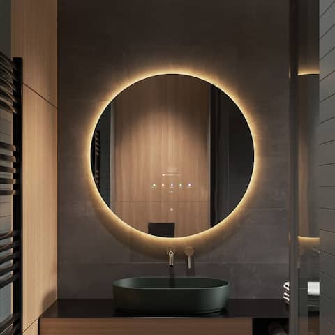 AQUADOM Image, Smart LED Lighted Bathroom Mirrors with Built-in TVs, Defogger, Ultra-Slim Frame,
