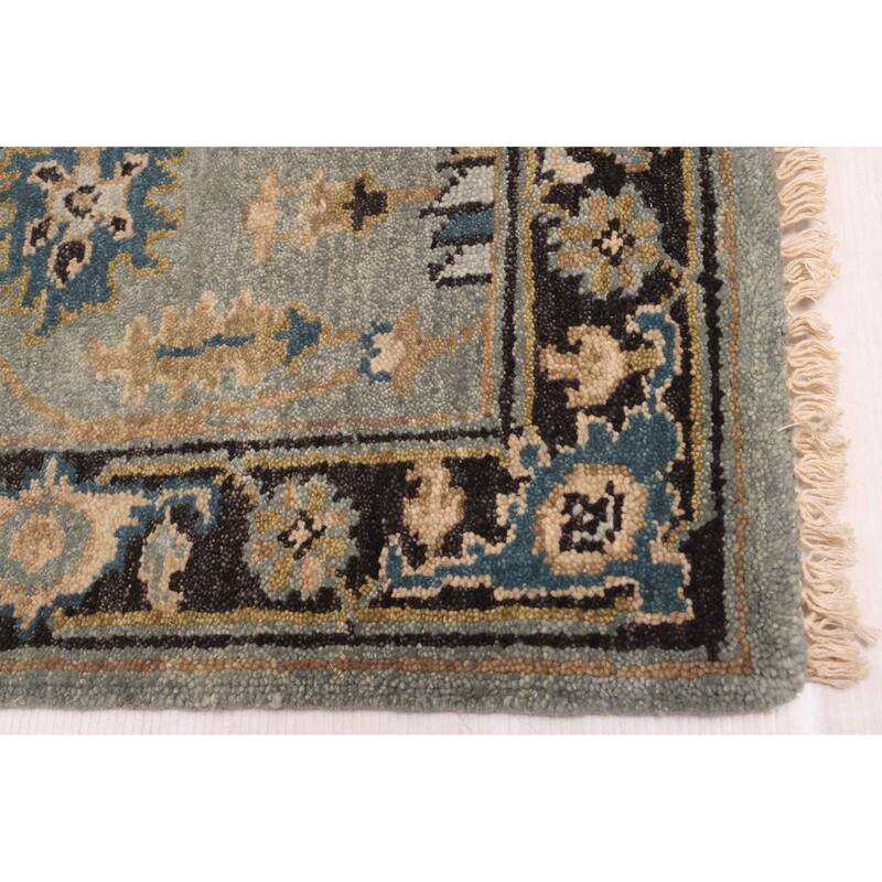 ECARPETGALLERY Hand-knotted Finest Agra Jaipur Teal Wool Rug - 2'5 x 7'11