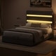 preview thumbnail 20 of 22, Gray Velvet Full Upholstered Storage Bed with RGB LED Headboard