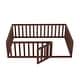 preview thumbnail 82 of 89, Kids Bed Wood Daybed Frame with Fence,Twin/ Full/Queen,White/Gray/Walnut/Natural