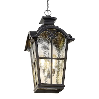 41 Inch Outdoor Ceiling Pendant Light with Water Glass