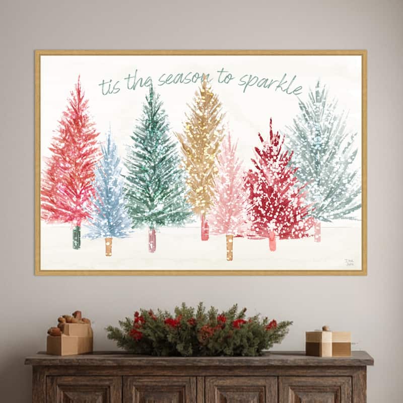 Holiday Sparkle I by Dina June Framed Canvas Wall Art Print - Sylvie Bright Gold