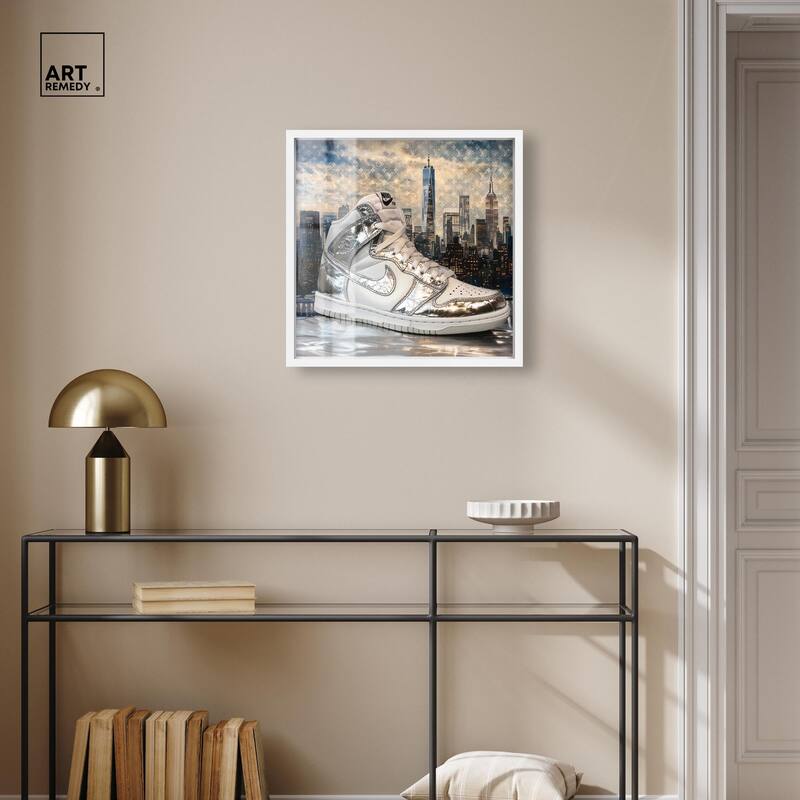 NYC Metallic Sneaker Shadowbox by Art Remedy