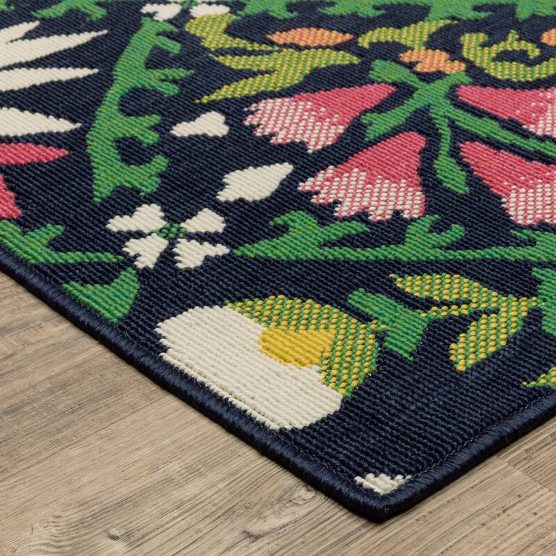 Harlowe Bold Boho Floral Navy/ Multi Area Rug