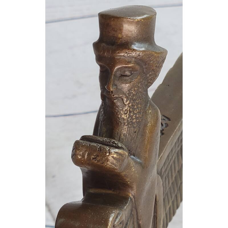 Faravahar Zoroastrian Achaemenid Persian History Bronze Statue Sculpture 8 Inches X 11 Inches