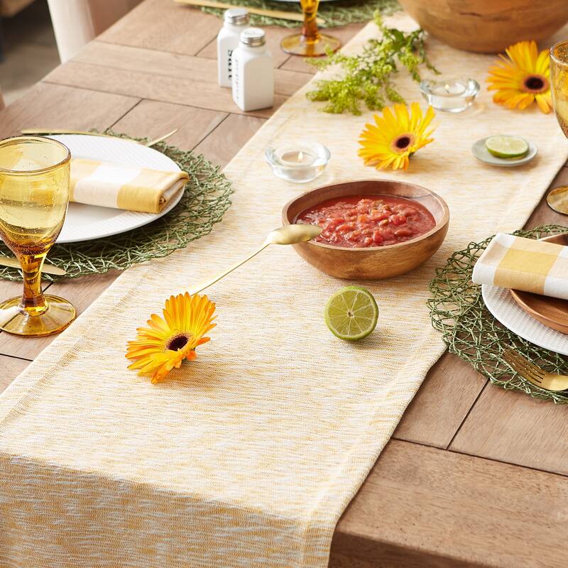 Tonal Recycled Cotton Slubby Rib Table Runner
