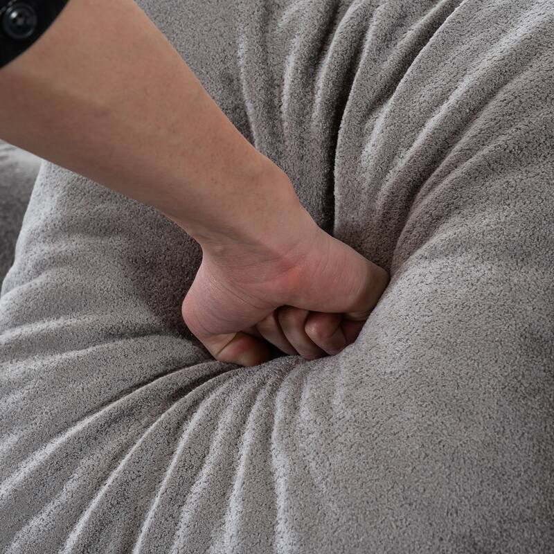 GDFStudio - Modular L-Shaped 3-Seater 100" Corduroy Sectional Sofa with Deep Seat