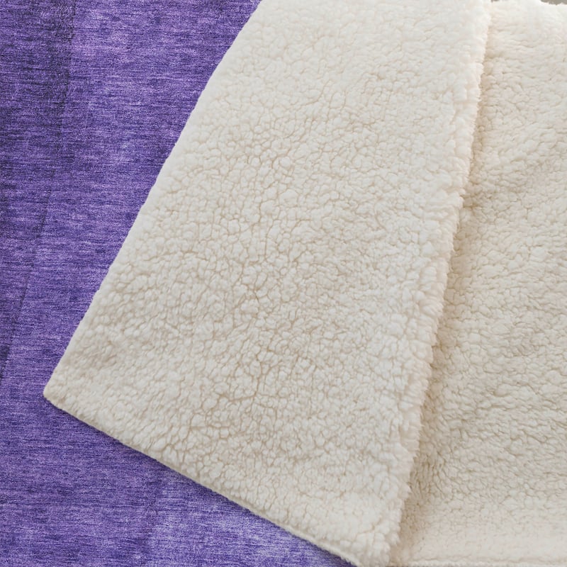 Premium Machine Washable Modern Ombre Sherpa Throw Blanket