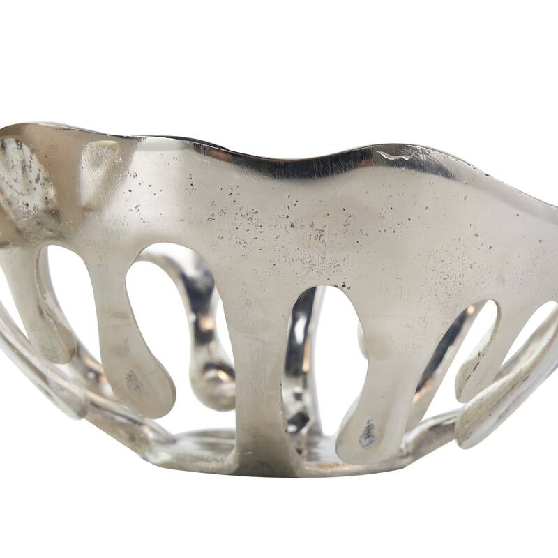 Aluminum Metal Drip Decorative Bowl with Open Frame Design (Set of 2)