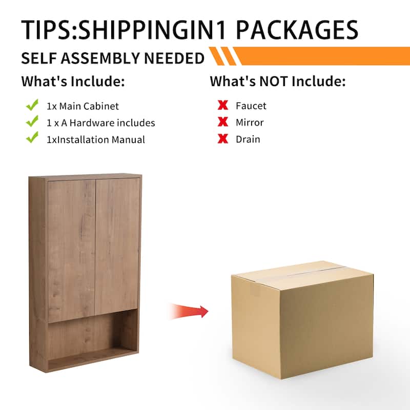 Bathroom Side Cabinet In 12/24 Inch, Floating Side Cabinet With Soft Close Door and Shelf