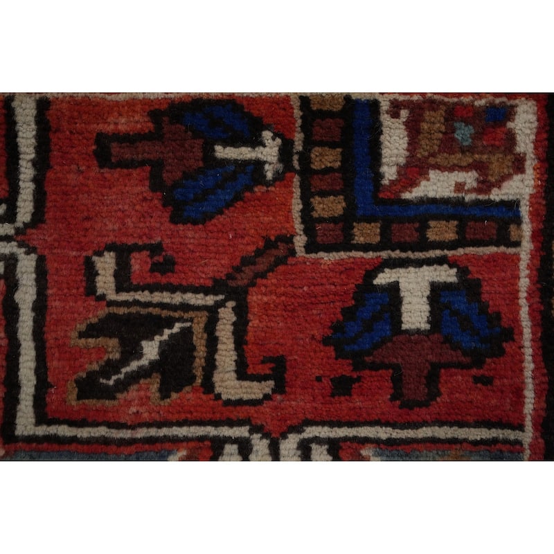 Hand Knotted Oriental 100% Wool Carpet Traditional Floral Red Heriz Area Rug - 11' 2'' X 8' 3''