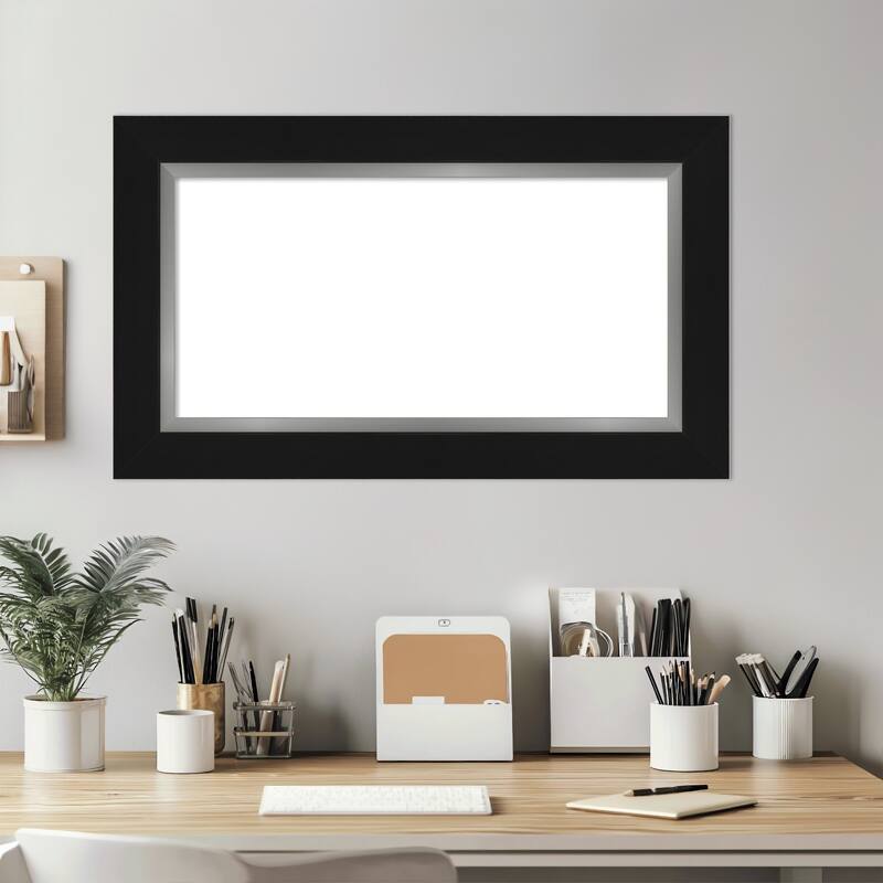 Amanti Art Eva Black Silver Framed Dry Erase Magnetic Board