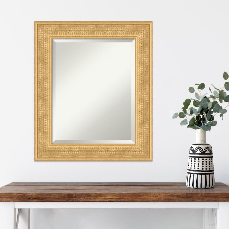 Trellis Beveled Wood Framed Wall Mirror - Trellis Gold