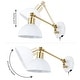preview thumbnail 9 of 28, Hygge Swing Arm 1-Light Modern Midcentury Iron USB Charging Port LED Sconce, by JONATHAN Y