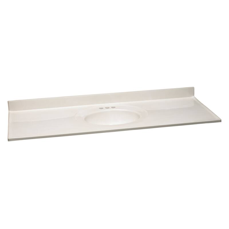 Design House Cultured Marble Vanity Top 61-Inch Single Bowl Sink