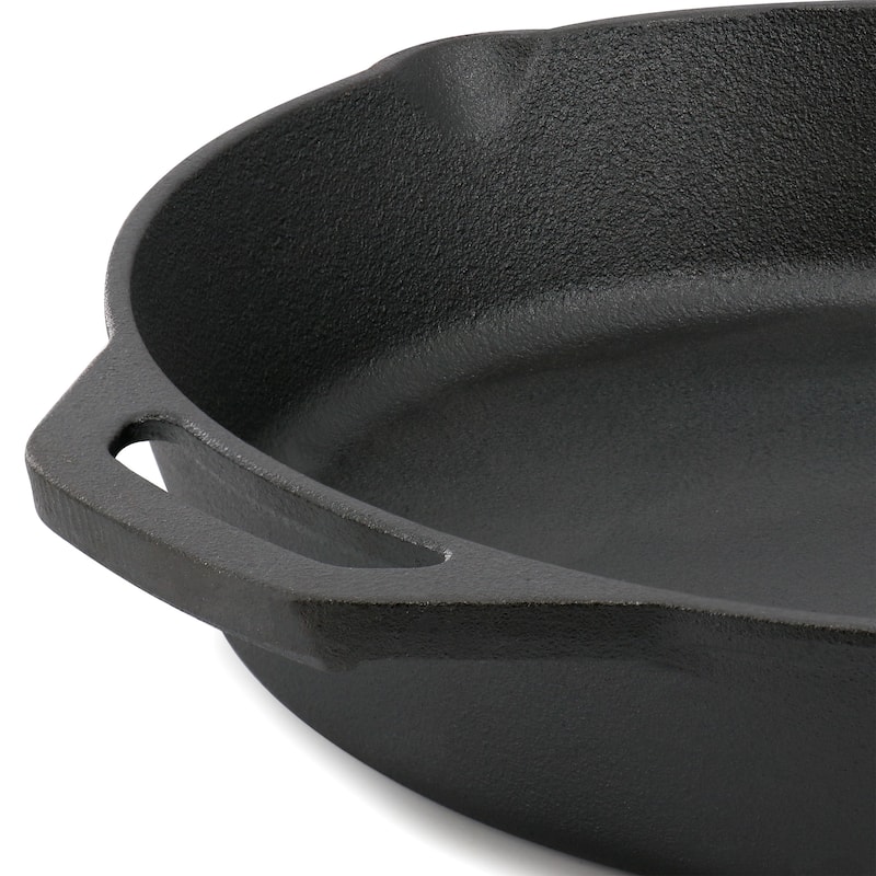 MegaChef 12 Inch PreSeasoned Cast Iron Skillet with Tempered Glass Lid