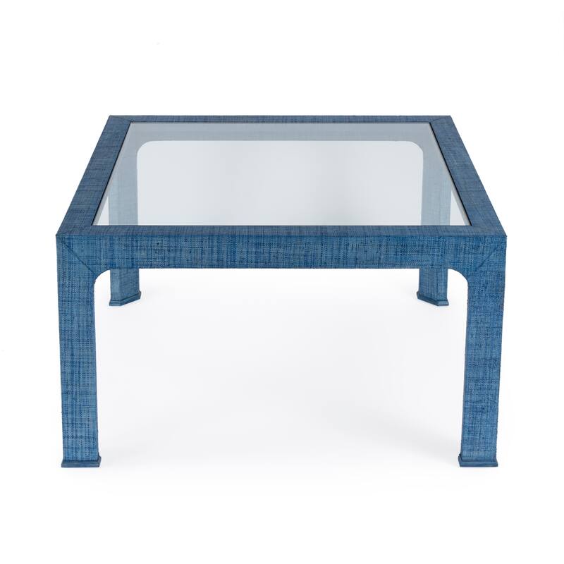 Chatham Glass and Raffia Square 36" Coffee Table