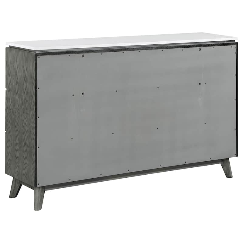 Nathan Mid-Century Modern Wood 6-drawer Dresser Grey