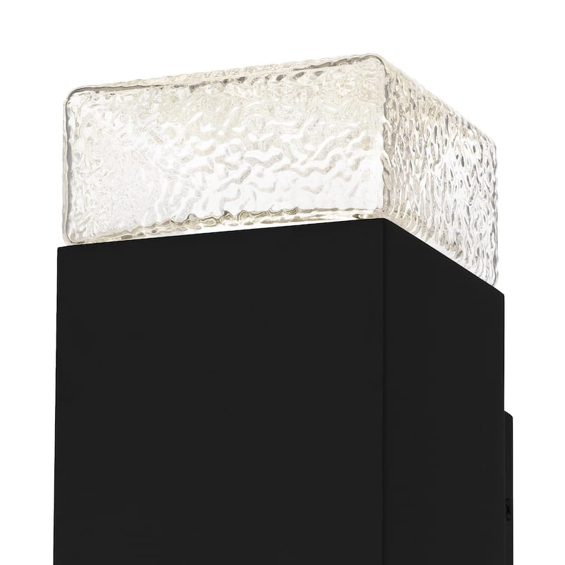 Matte Black LED Outdoor Wall Lantern from the Saxton Collection