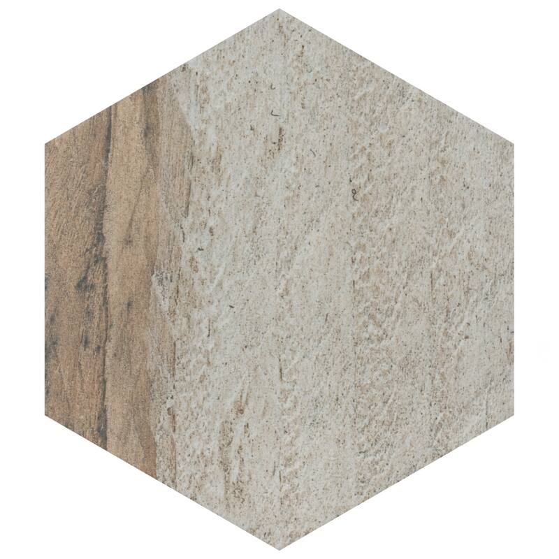Merola Tile Gaugin Hex Catan Shadow 8-5/8" x 9-7/8" Porcelain Floor and Wall Tile