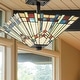 preview thumbnail 4 of 9, River of Goods Orson Stained Glass 16-inch Semi-Flushmount Ceiling Light - 16" x 16" x 9.5"
