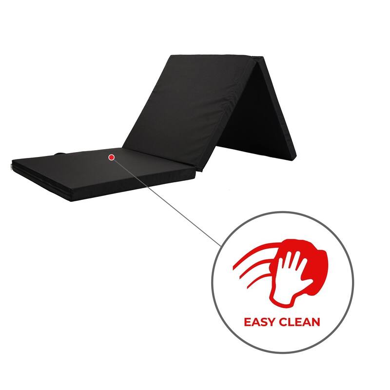 Sunny Health & Fitness No. 048 Tri-Fold Exercise Mat - Black