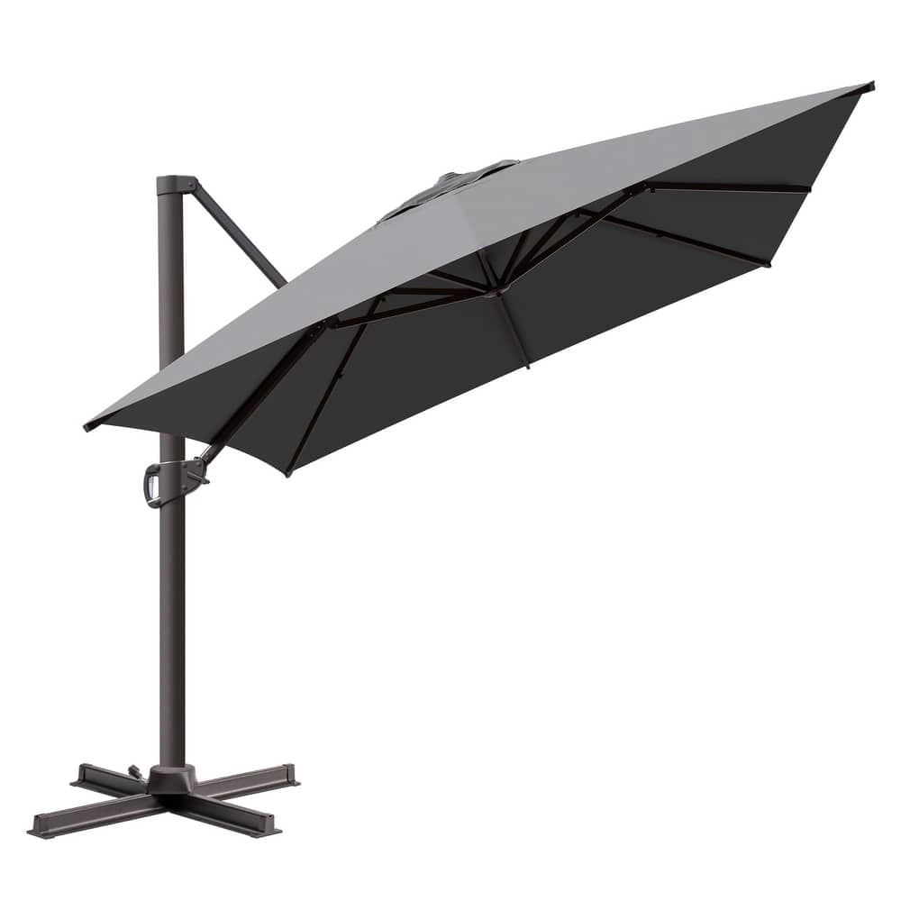 VredHom 10x13FT Patio Aluminum Cantilever Umbrella Outdoor Offset Umbrella 360-Degree Rotation